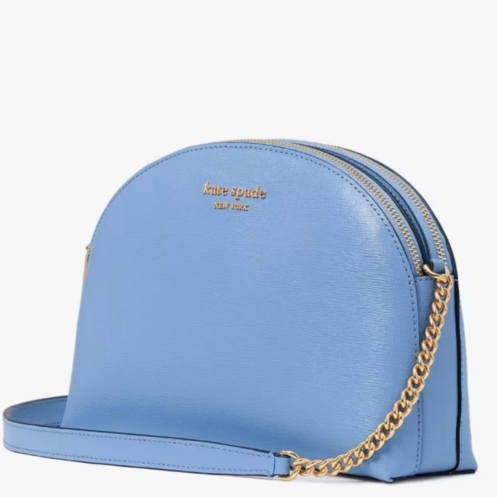 Kate Spade Blue Dome Crossbody Bag with Gold Chain